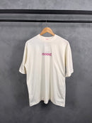 Camisetão fitness over - Off White/Rosa