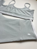 Conjunto Micro Canelado - Bicolor Cinza/Branco