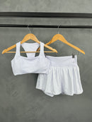 Conjunto Top + Short Duplo com bolso - Branco
