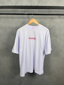 Camisetão fitness over - Branco/Rosa