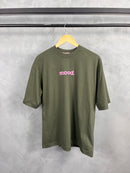 Camisetão fitness over - Verde/Rosa