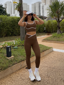 Conjunto Canelado Premium - Marrom