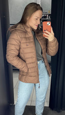 Jaqueta Puffer Tommy Hilfiger FEMININA - Marrom Claro