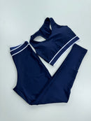 Conjunto Com Elástico Fitness - Azul Marinho