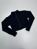 Jaqueta Cropped Jacquard - Preta