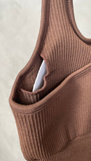 Macacão Canelado - Marrom Claro