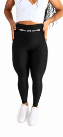 Legging Alo Microcanelada/Brilho - Preta